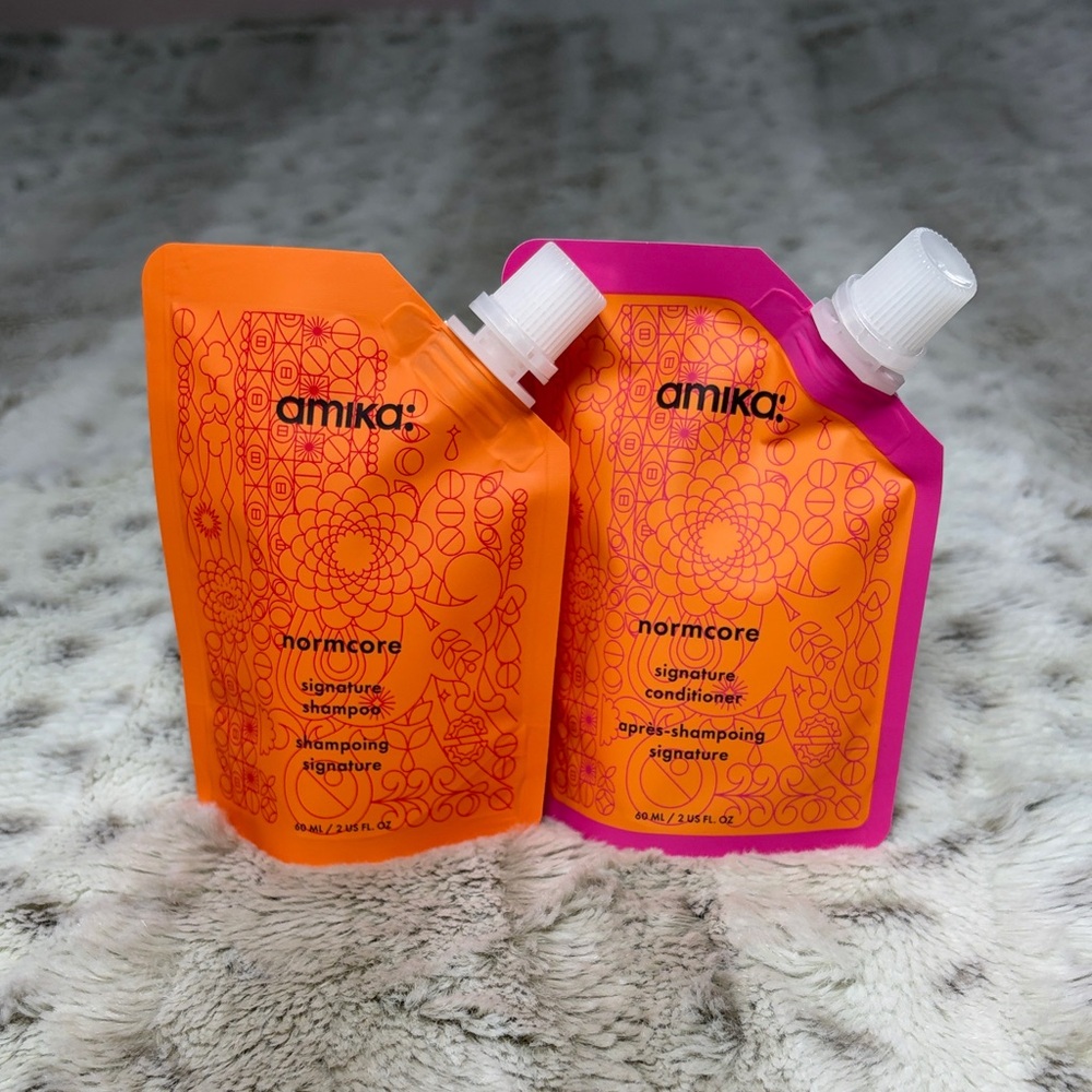 Amika Normcore Shampoo and Conditioner Duo - Vibrant Orange and Pink